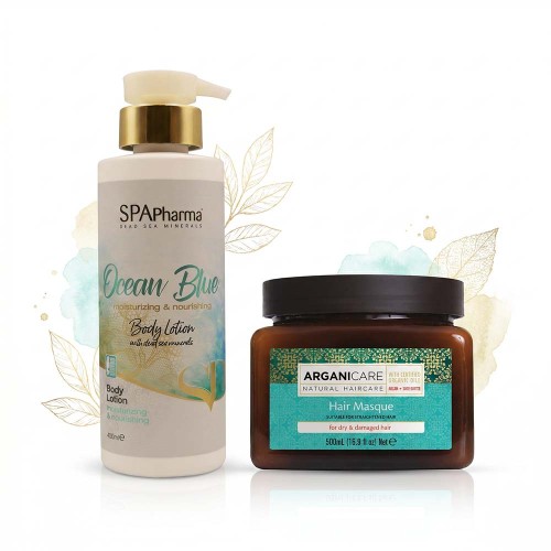 zestaw Arganicare maska shea + Body lotion ocean blue spa pharma.jpg